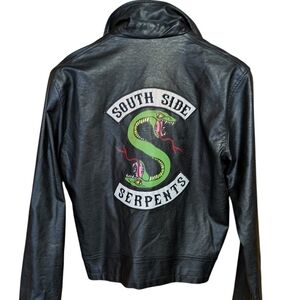 Riverdale South Side Serpents Faux Leather Jacket Size Small